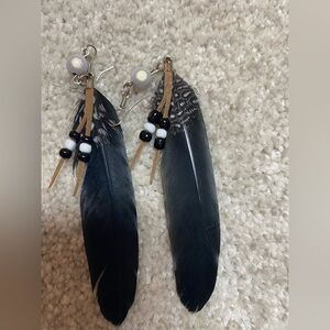 Black Feather Earrings